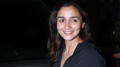 Alia Bhatt was seen in black outside her home on Wednesday. (file picture) Alia Bhatt was seen in black outside her home on Wednesday. (file picture)
