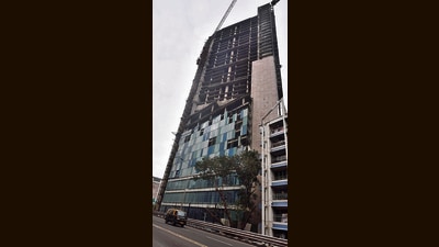 A view of the under-construction Orbit Terraces building at Lower Parel. (Satish Bate/HT PHOTO) A view of the under-construction Orbit Terraces building at Lower Parel. (Satish Bate/HT PHOTO)