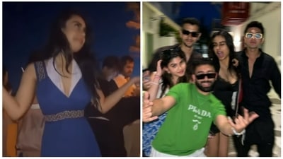 Nysa Devgn danced with her friends during her Greece vacation. Nysa Devgn danced with her friends during her Greece vacation. 
