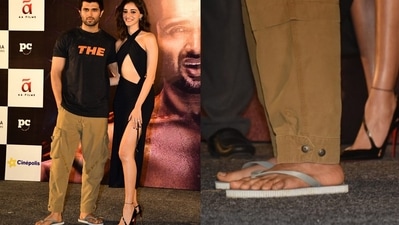 Vijay Deverakonda wore chappals worth ₹199 at Liger trailer launch in Mumbai. Vijay Deverakonda wore chappals worth ₹199 at Liger trailer launch in Mumbai.