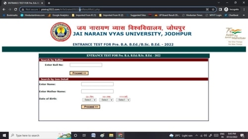 PTET 4 yrs results PTET 4 yrs results