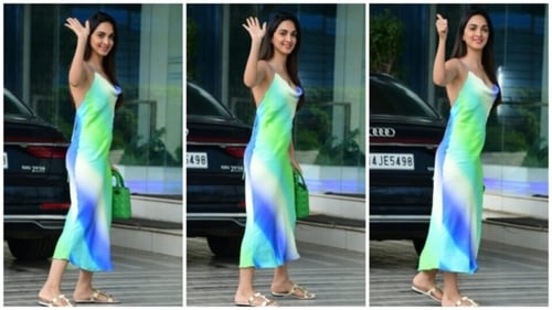 Kiara Advani pulls off an effortless monsoon look in deep-neck midi dress  and no makeup for an outing. We love it | Fashion Trends