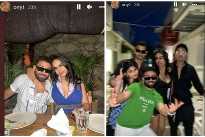 Nysa Devgan with friends in Greece. Nysa Devgan with friends in Greece. 