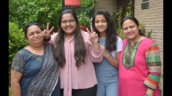 Vrinda Gupta with her family in Panchkula. (Sant Arora/HT) Vrinda Gupta with her family in Panchkula. (Sant Arora/HT)