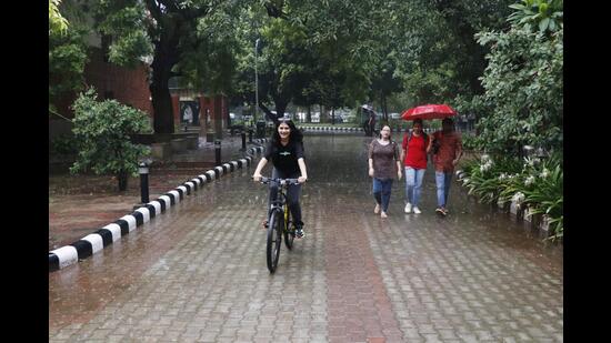 Rain on me: Bicycling in rain to feel the water droplets on your face is another experience altogether.