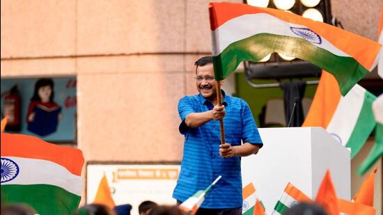 Delhi chief minister and Aam Aadmi Party national convenor Arvind Kejriwal in New Delhi on Friday. (Twitter Photo)