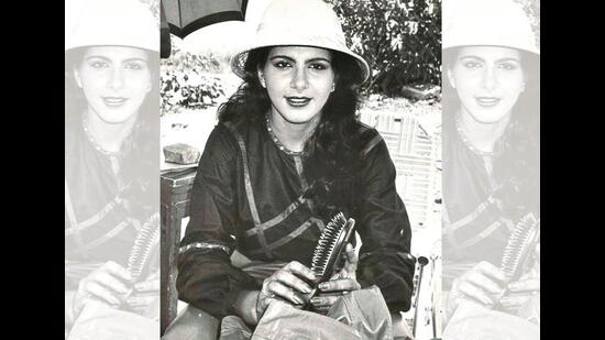 Actress Anita Raj posing for a photo in between shoots