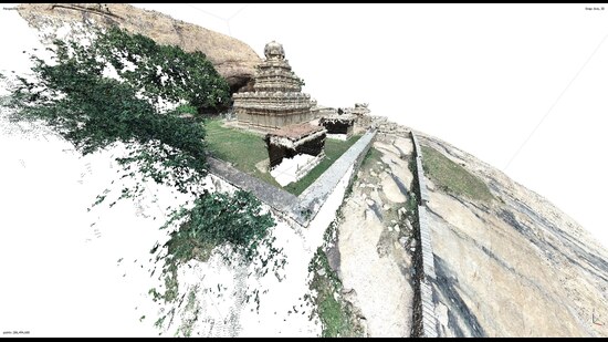 A 3D scan of the 9th century Vijayalaya Choleeswaram temple in Tamil Nadu captured using aerial photogrammetry. (photo courtesy Kailasa Rao) A 3D scan of the 9th century Vijayalaya Choleeswaram temple in Tamil Nadu captured using aerial photogrammetry. (photo courtesy Kailasa Rao)