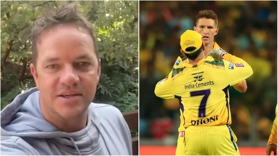 Albie Morkel; MS Dhoni with Dwaine Pretorius (CSK/IPL)