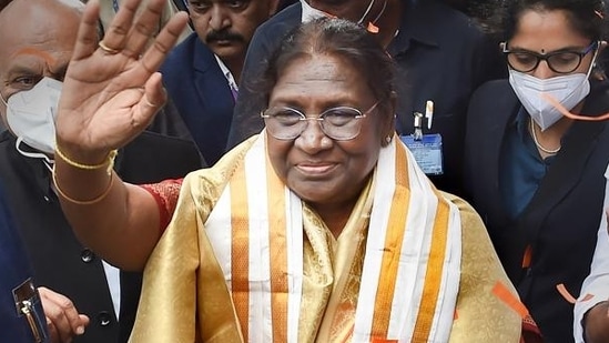 Droupadi Murmu, became the 15th President of India, and the country’s first woman tribal commander-in-chief.(PTI)
