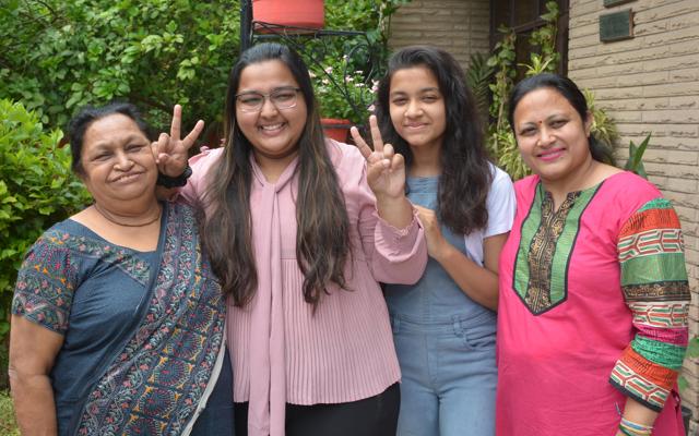 Vrinda Gupta with her family in Panchkula. (Sant Arora/HT) Vrinda Gupta with her family in Panchkula. (Sant Arora/HT)