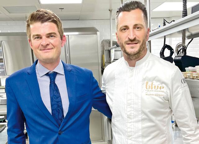 Wilfrid Hocquet and Alex Cufley in the kitchen of Blue in Bangkok Wilfrid Hocquet and Alex Cufley in the kitchen of Blue in Bangkok