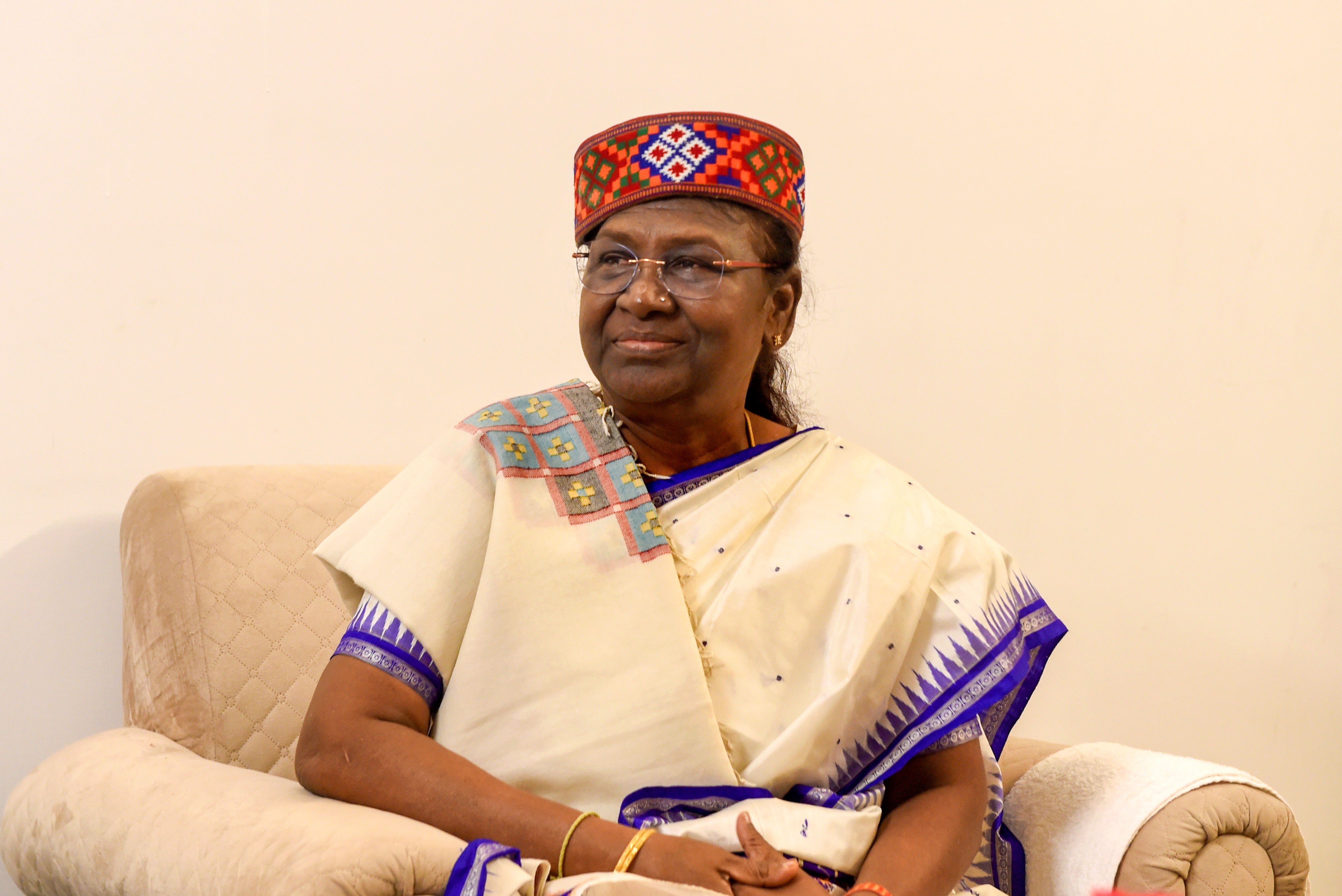  Droupadi Murmu, who is set to be the first tribal woman President of India, in New Delhi. (PTI) Droupadi Murmu, who is set to be the first tribal woman President of India, in New Delhi. (PTI)