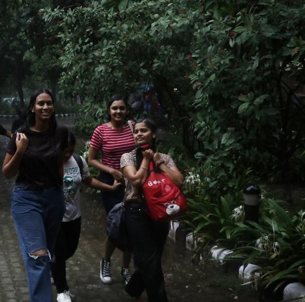 Monsoon diaries: These youngsters are all smiles as they enjoy the baarish vibe of Delhi University.