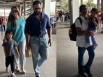 Saif Ali Khan, Kareena Kapoor, Taimur Ali Khan and Jehangir Ali Khan returned to Mumbai. Saif Ali Khan, Kareena Kapoor, Taimur Ali Khan and Jehangir Ali Khan returned to Mumbai.