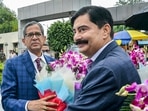 CJI NV Ramana being greeted by Chief Justice of Jharkhand High Court Ravi Ranjan during a programme for the inauguration of Sub-Divisional Courts in Saraikela-Kharsawan and Garhwa districts,&nbsp;
