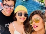 Parineeti Chopra shared pictures with Priyanka Chopra and Nick Jonas. Parineeti Chopra shared pictures with Priyanka Chopra and Nick Jonas.