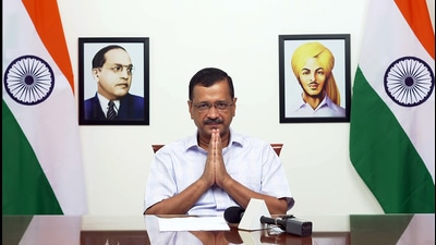 Delhi chief minister Arvind Kejriwal during a press conference on Saturday. (ANI) Delhi chief minister Arvind Kejriwal during a press conference on Saturday. (ANI)