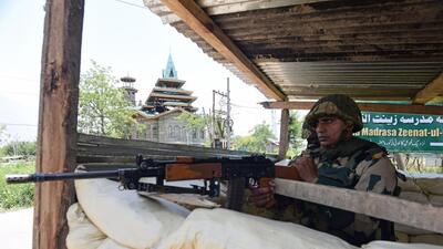 BSF troops fire at Pakistani drone in Jammu. (HT File (Representative image)) BSF troops fire at Pakistani drone in Jammu. (HT File (Representative image))