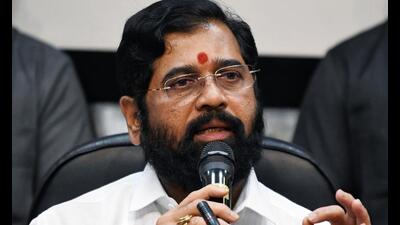 Maharashtra Chief Minister Eknath Shinde addresses a press conference, at Maharashtra Sadan in New Delhi on Tuesday. (ANI)