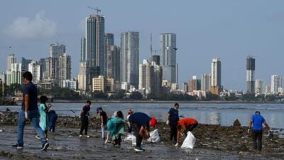 Versova and Juhu beaches in K-West ward, the data shows, are by a long margin the most expensive beaches to keep clean, as they also generate the largest amounts of trash among the city’s public beaches, accumulating as much as 45 to 130 metric tonnes of garbage every single day. (AFP) Versova and Juhu beaches in K-West ward, the data shows, are by a long margin the most expensive beaches to keep clean, as they also generate the largest amounts of trash among the city’s public beaches, accumulating as much as 45 to 130 metric tonnes of garbage every single day. (AFP)
