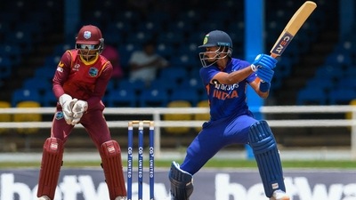 India's Shreyas Iyer plays a shot during the 1st ODI match between West Indies and India, at Queen's Park Oval in Port of Spain on Friday (BCCI Twitter) India's Shreyas Iyer plays a shot during the 1st ODI match between West Indies and India, at Queen's Park Oval in Port of Spain on Friday (BCCI Twitter)