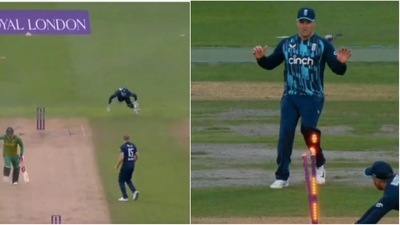 Jos Buttler's spectacular effort against South Africa (Twitter)
