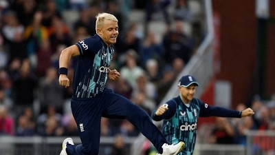 England's Sam Curran celebrates after taking the wicket of South Africa's David Miller (Action Images via Reuters)