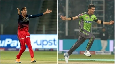 Shahbaz Ahmed, who represents Bengal; Shaheen Afridi, captain of Lahore Qalandars (PTI/Lahore Qalandars) Shahbaz Ahmed, who represents Bengal; Shaheen Afridi, captain of Lahore Qalandars (PTI/Lahore Qalandars)