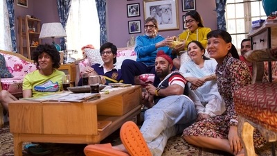 Amitabh Bachchan, Rashmika Mandanna, and Neena Gupta in Good Bye. Amitabh Bachchan, Rashmika Mandanna, and Neena Gupta in Good Bye.
