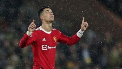 Manchester United's Cristiano Ronaldo celebrates a goal. (Action Images via Reuters)