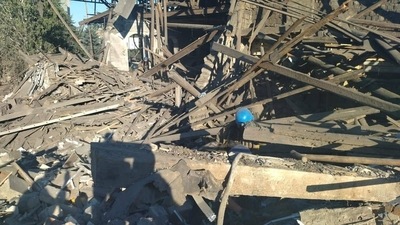Rescuers work at the ruins of a residential building destroyed by a Russian military strike | Representational image (via REUTERS)
