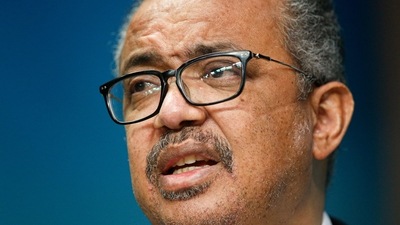FILE - The head of the World Health Organization, Tedros Adhanom Ghebreyesus speaks during a media conference at an EU Africa summit in Brussels on Feb. 18, 2022. (AP)