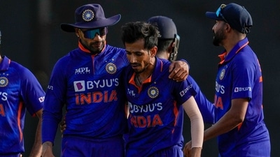 Team India players in action during 1st ODI. (AP)