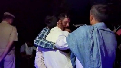 People console kin of Kanwar devotee who was mowed down by truck in Hathras. (ANI) People console kin of Kanwar devotee who was mowed down by truck in Hathras. (ANI)