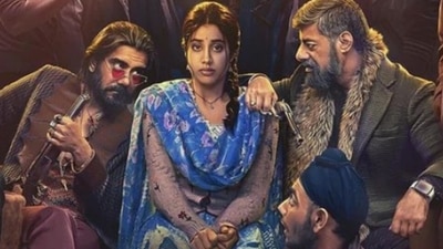 Janhvi Kapoor and Sushant Singh on a poster of Good Luck Jerry.