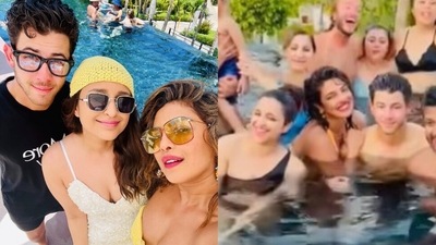 Parineeti Chopra shared pictures with Priyanka Chopra and Nick Jonas. Parineeti Chopra shared pictures with Priyanka Chopra and Nick Jonas.