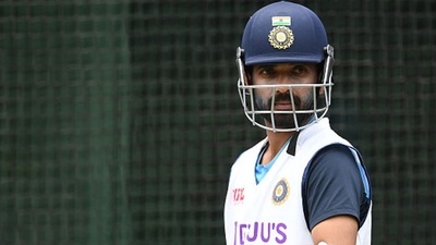 Ajinkya Rahane in the nets for India. (Getty)