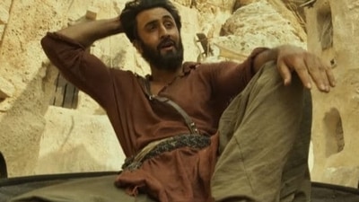 Ranbir Kapoor in a still from Shamshera.