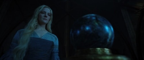 Galadriel in front of the palantir. Galadriel in front of the palantir.