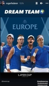 Roger Federer's priceless reaction (Instagram grab)
