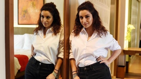 Tisca Chopra was last seen in JugJugg Jeeyo which features Varun Dhawan, Anil Kapoor, Kiara Advani, Neetu Kapoor, and Maniesh Paul.(Instagram/@tiscaofficial)