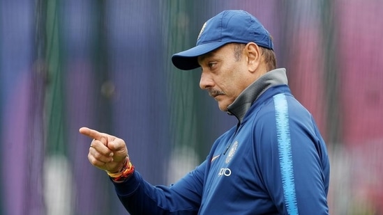 India coach Ravi Shastri during nets session at the 2019 World Cup. (Reuters)