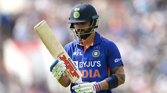 A dejected Virat Kohli walks back after getting out cheaply. (Getty)