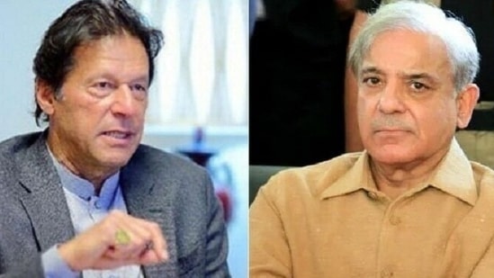 PTI chairman Imran Khan Niazi and Pakistani Prime Minister Shehbaz Sharif