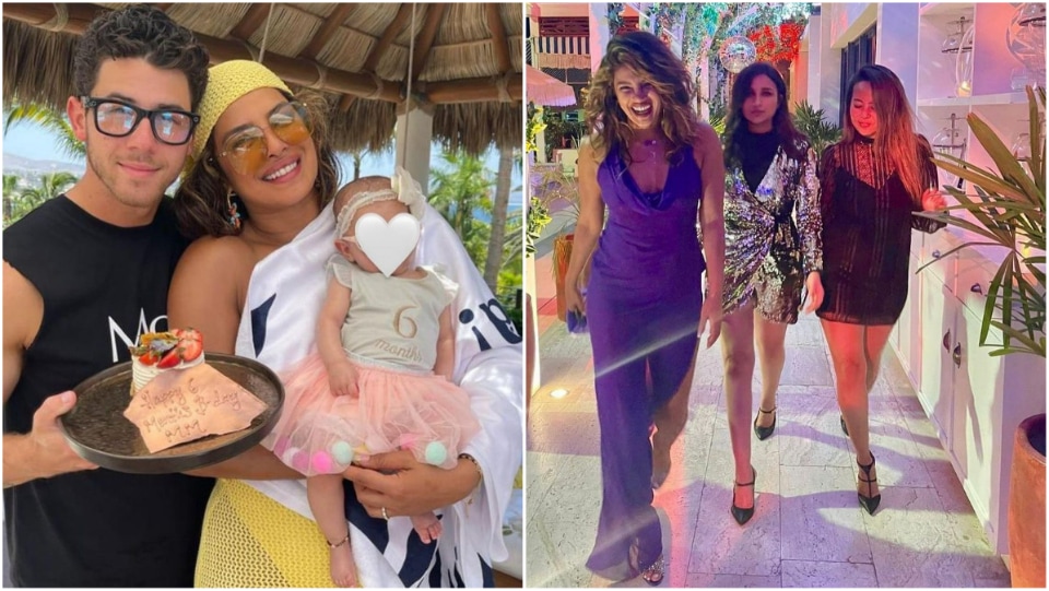 Priyanka shared an adorable family photo with Nick Jonas and daughter Malti Marie Chopra Jonas, along with a series party pics with Parineeti Chopra and others. Priyanka shared an adorable family photo with Nick Jonas and daughter Malti Marie Chopra Jonas, along with a series party pics with Parineeti Chopra and others.