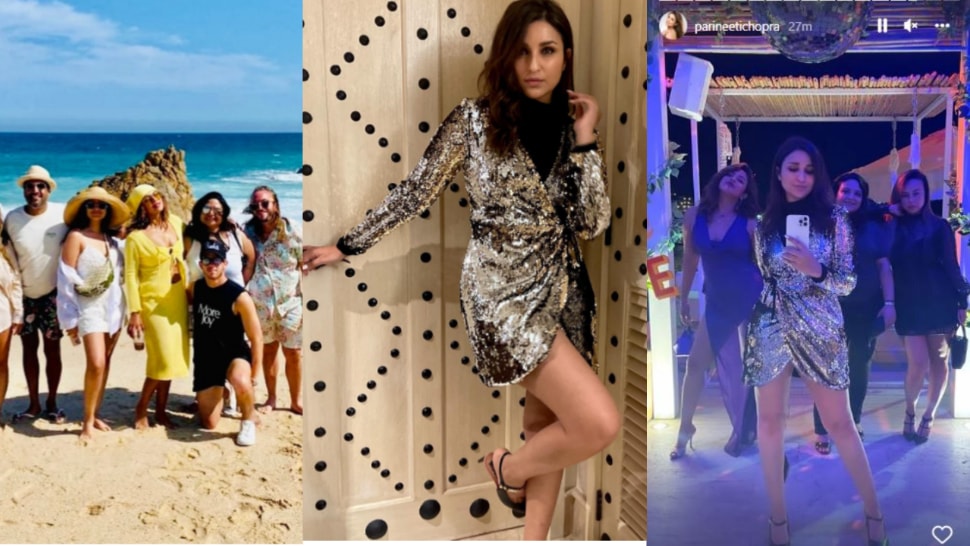 Priyanka Chopra sostiene a Parineeti Chopra en fotos invisibles de la fiesta de cumpleaños, posa con Nick Jonas en la piscina. ver fotos