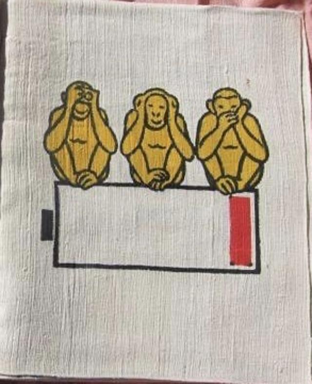 Through his work, Three Monkeys, artist Orijit Sen interprets one’s relationship with their electronic devices.