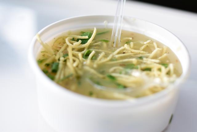 The Manchow Noodle Soup has a perfect balance of warmth from the soup and the crispness of fried noodles. (Photo: Manish Rajput/HT)