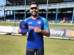 Avesh Khan poses for a picture before his ODI debut Avesh Khan poses for a picture before his ODI debut